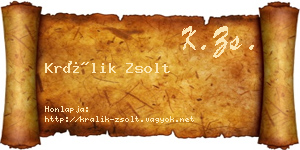 Králik Zsolt névjegykártya